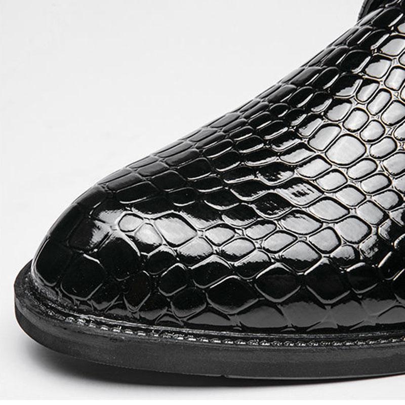 Men's Shoes Alligator British Pointed Men's High Heeled Shoes Personality Heightening Shoes Hair Stylist European Men's Shoes