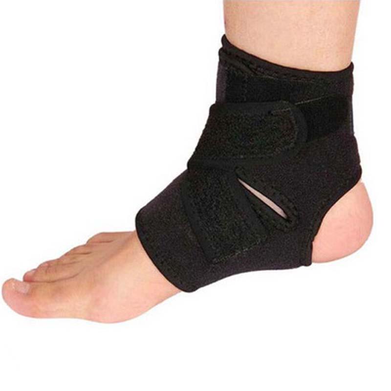 Outdoor Sport Black Adjustable Ankle Foot Ankle Support Elastic Brace Guard Basketball Equipment