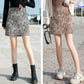 Women Sexy Tight A-line Zebra pattern Printed Hip Skirt Short Skirt Knee-length Zipper Club Casual Home Office