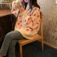Autumn and Winter Knitted Strawberry Sweater Female Loose Round Neck Long Sleeved Sweater
