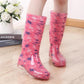 Floral High Shoes Women PVC Anti-skid Waterproof Crystal Water Boots Rubber Shoes High Boots Fashion Work Shoes