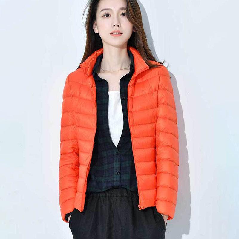 Winter Woman Hooded Down Coat Short White Duck Down  Jacket Female  Ultra Light Slim Solid Down Jackets  Portable Parkas