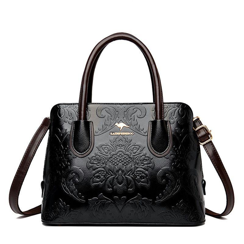 Elegant Ladies Bag Shoulder Messenger Bag Fashion Large Capacity Handheld Leather Texture Shopping Bag