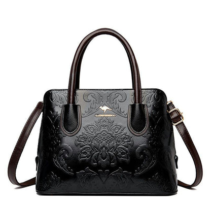 Elegant Ladies Bag Shoulder Messenger Bag Fashion Large Capacity Handheld Leather Texture Shopping Bag