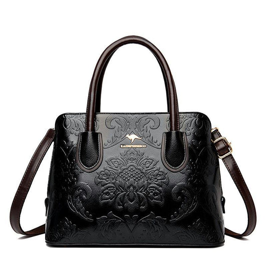 Elegant Ladies Bag Shoulder Messenger Bag Fashion Large Capacity Handheld Leather Texture Shopping Bag