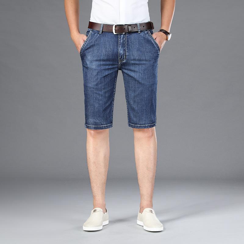 Summer Thin Denim Shorts Stretch Straight Five-point Jeans
