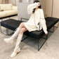 Autumn and Winter Long Loose Sweater Skirt Mohair Lace Stitching Dress Fashion Casual Women Bottoming Dress
