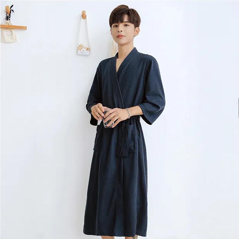 Men's Bathrobe Couples Pair Summer Long Nightgown Spring and Autumn Thin Section Plus Size Summer Pajamas Sexy All-in-one