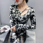 Spring and Autumn T-shirt Women's Long-sleeved Sexy Top Slim Bottoming Shirt