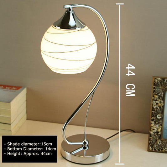 Glass European Bedroom Bedside Lamp Study Room Creative Modern Minimalist Table Lamp