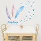 [Wall sticker ]Fantasy Feather Wall Stickers For Kids Rooms Children Room Bedroom Living Room Home D
