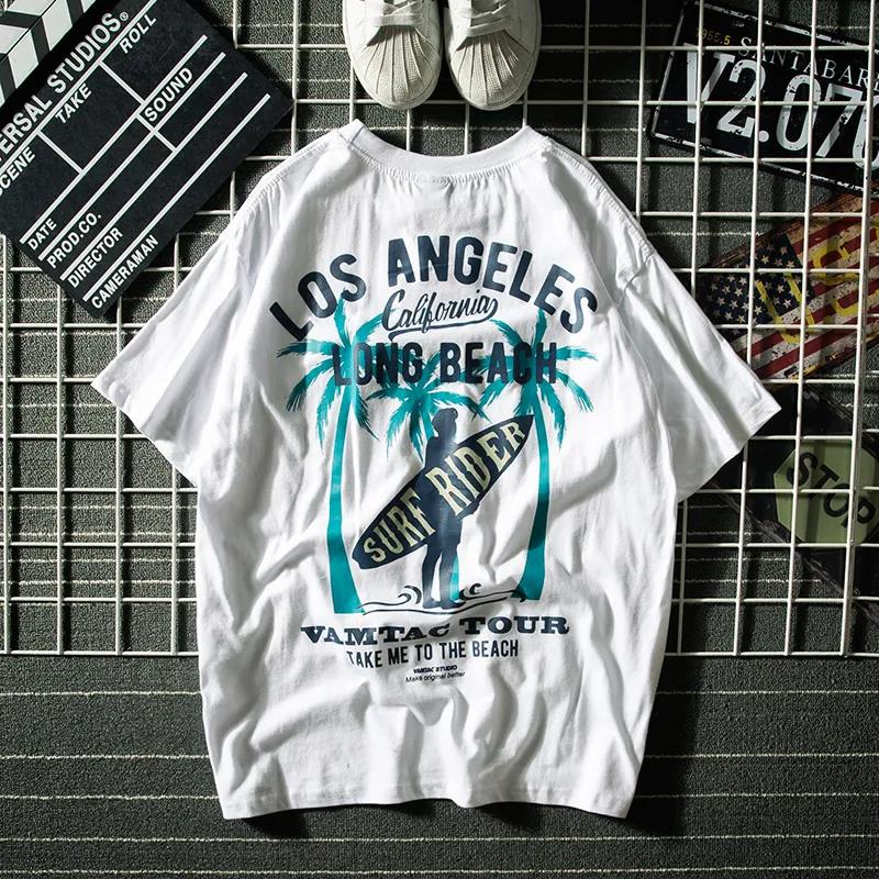 Summer T-shirt Men's Short Sleeve Loose Top Student Round Neck Printed Half Sleeve Men's T-shirt