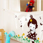 Grass girl fifth generation removable wall sticker PVC transparent film