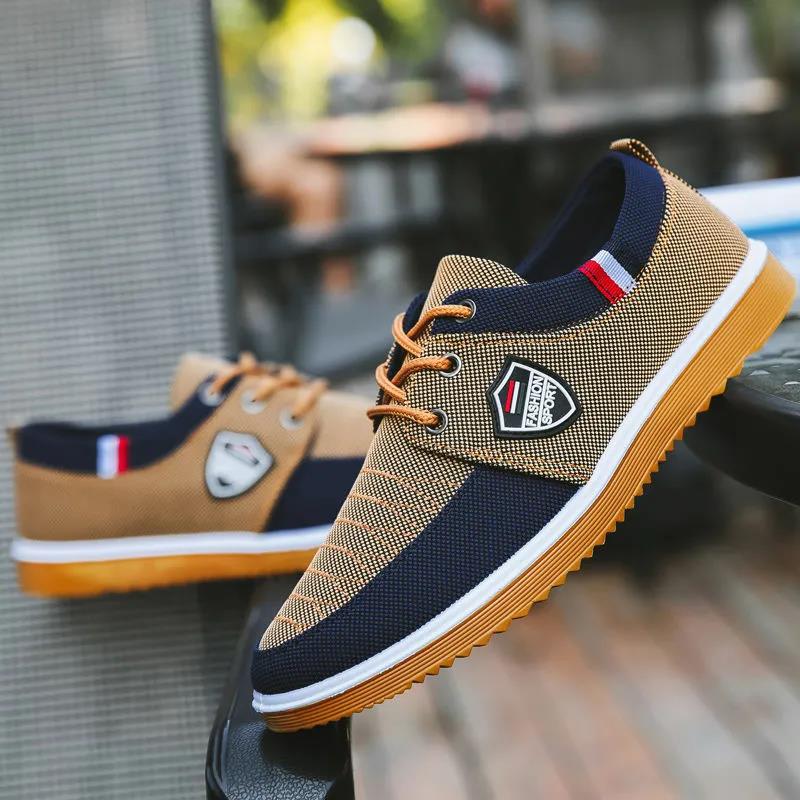 Summer Middle-aged and Elderly Men's Casual Shoes Breathable Deodorant All-match Lace-up Wear-resistant Flat Shoes