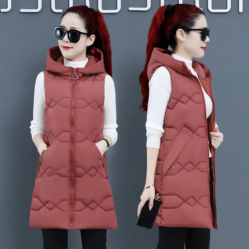 Korean Version of Slim Down Cotton Women's Vest Mid-length Fashion Vest Winter