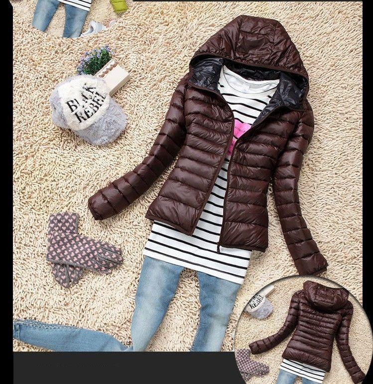 Women Winter Sport Jacket Coat Slim Hooded Casual Long Sleeve Zip Solid Color Coat