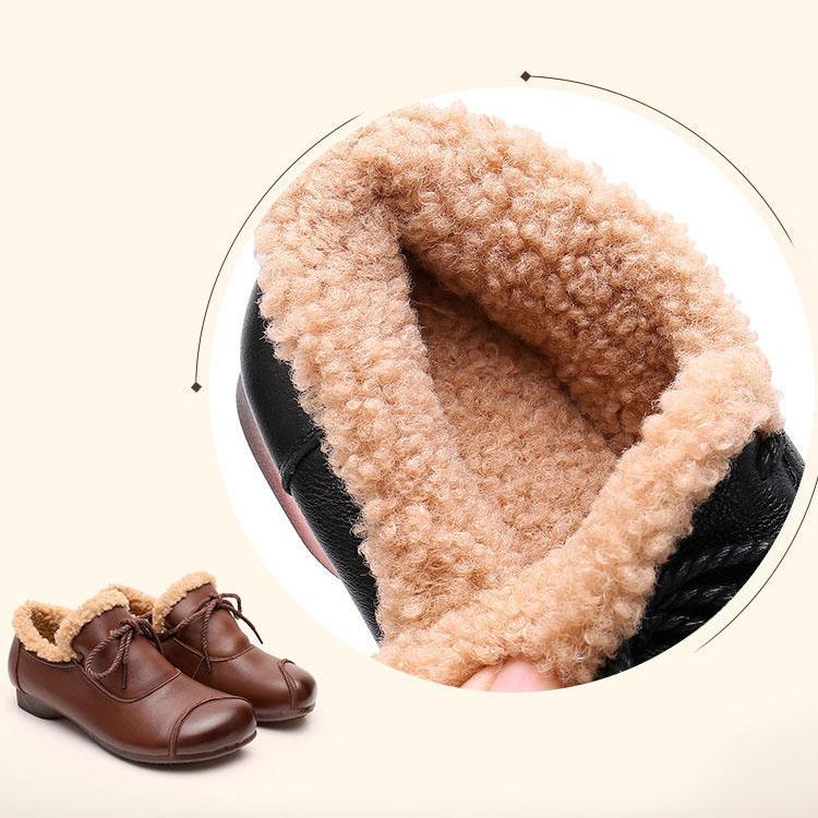 Women's Winter Soft Warm Shoes Female Large Size Non Slip Solid Color Flat Heel Cotton Shoes