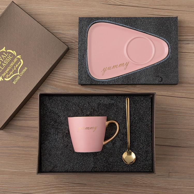 Ceramic European Coffee Cup Luxury Suit with Spoon and Dish Tazas De Café