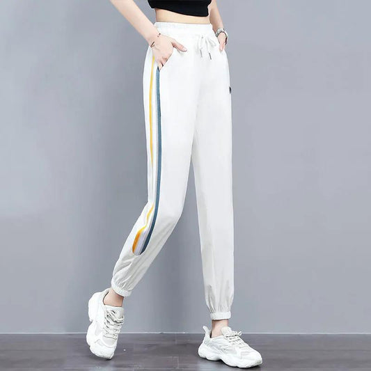 Ice Silk Quick-drying Pants Small Carrot Pants Women's Sports Sweatpants Women's Thin Cropped Summer Sports Pants