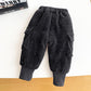 Winter Kid Thick Fleece Trousers Autumn 2-5Y Children Straight Warm Sports Pant Baby Girl Boy Elastic Waist Jogger Sweatpant for Boy