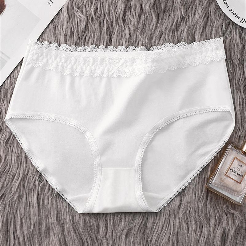 95 Cotton Panties Women's Mid-waist Lace Hip Lift Comfortable Breathable Seamless Spring and Summer Triangle