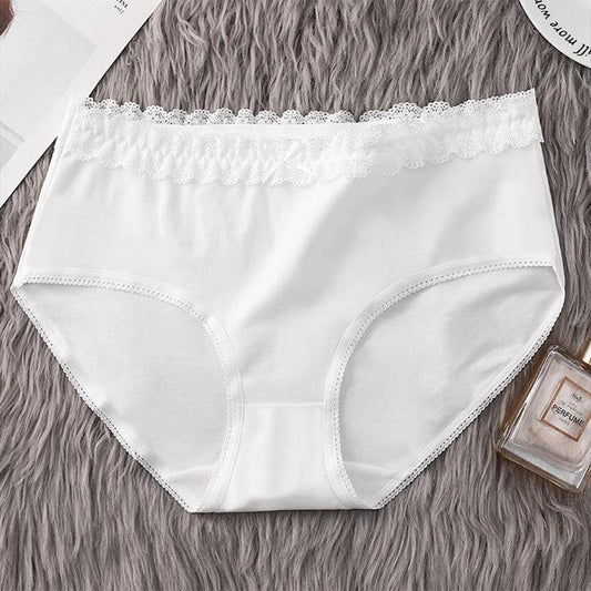 95 Cotton Panties Women's Mid-waist Lace Hip Lift Comfortable Breathable Seamless Spring and Summer Triangle