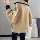 Mink Fleece Knitted Cardigan Women's Autumn and Winter Long-sleeved Loose Sweater Short College Style Jacket