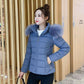 Winter Korean Style Slim and Thin Padded Jacket Jacket Thickened Short Big Fur Collar Down Jacket for Women
