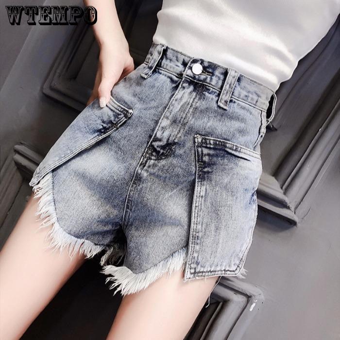 WTEMPO Brand Short Pants Women Casual Skinny Jean Denim Short Pants