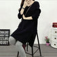 Women's Sweater V-neck   Loose Thin Long Knit Bottoming Knitwear Split Knit Jumper