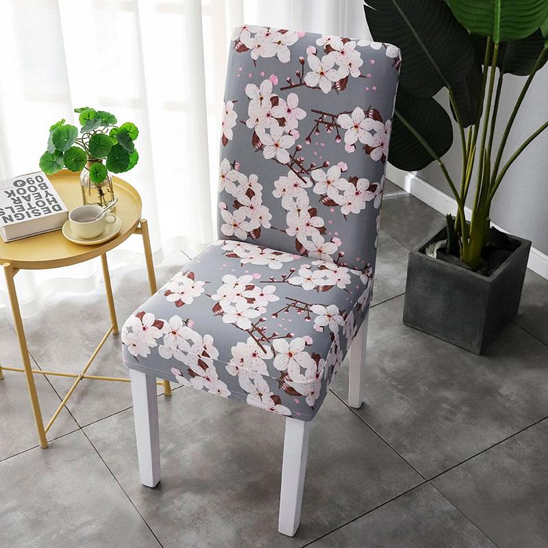 4PCS Elastic Printed Dining Chair Cover for Hotel Wedding Party Office Chair Covers Spandex Stretchable  Chair Cover