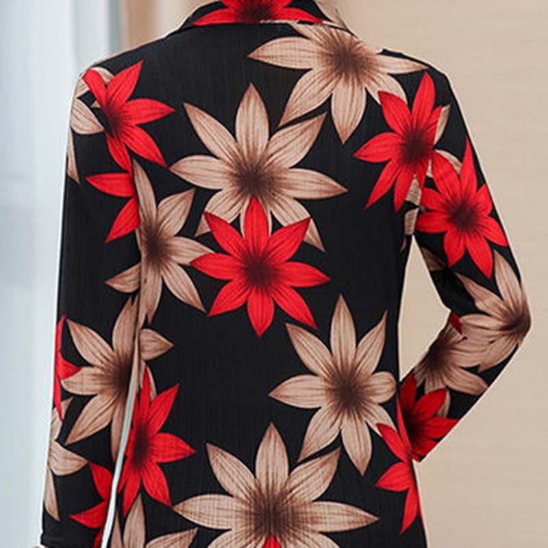 Middle-aged and Elderly Women's Middle-aged and Elderly Women's V-neck Printed Top