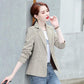 Ladies Long Sleeve Plaid Jacket Button Breasted Suit Jacket 2021 Autumn Temperament Casual Fashion Small Suit