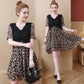Large Size L-XXXXXL Women's Summer Dress Chiffon Veil Leopard Printing Above Knee V-neck Ruffle