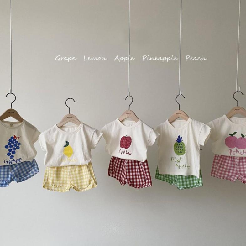 Kids Baby Girl Boy Clothes Set Tops Solid Cartoon Short Sleeve Shirt Crop Pants Summer Casual Outfit Sets Girls Boys 0-4Y