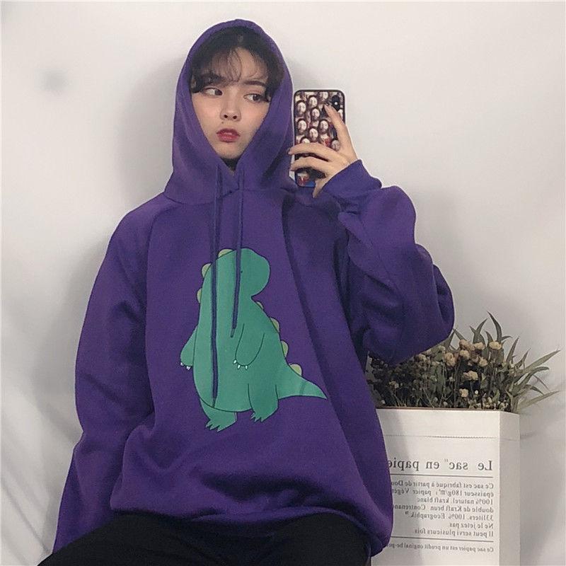 Women's Sweatshirt Wild Large Size Long Sleeve Warm Hood Top Autumn Winter Sweater Cotton