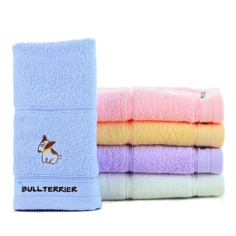 Bathroom Accessories 100% Cotton Children's Towel Absorb Water Soft and Thickened Children's Cartoon Wash Face Towel