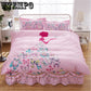 Cotton Bed Skirt Bed Flat Fitted Sheet Bedding Bed Sets Geometric Pattern Queen King Size