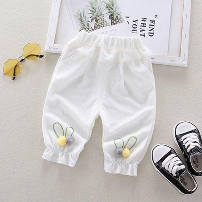 Children's Pants Summer Thin Girls' Loose Sports Pants Anti Mosquito Trousers Korean Style Casual Pants Leggings Plush Rabbit Pants