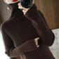 Autumn and Winter Turtleneck Sweater Women's Slim Slim Bottoming Shirt Vertical Pattern Large Size Long-sleeved Sweater