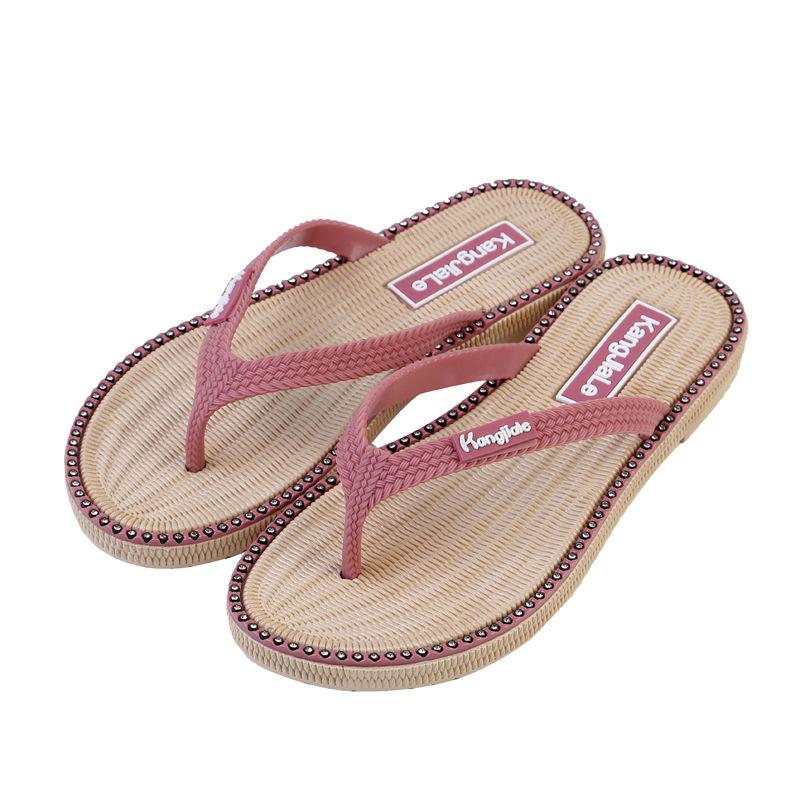 Slippers Women's Outer Wear Sandals Flip Flops Summer Casual Fashion Flat Feet Flat Heels Non-slip One Size Smaller
