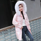 Bright Color Bright Cotton Coat Women 2 Color-changing Cotton Coat Thick Stand-up Collar Mid-length Coat