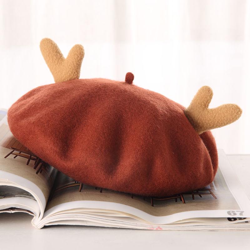 Winter Christmas gift  Berets Hairy elk hat Woman Christmas decoration Christmas hat