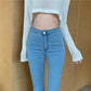 High-waist Buttocks and Cashmere Jeans Women's Spring Slim Slimming and High-bottomed Elastic Feet Pencil Pants Trend