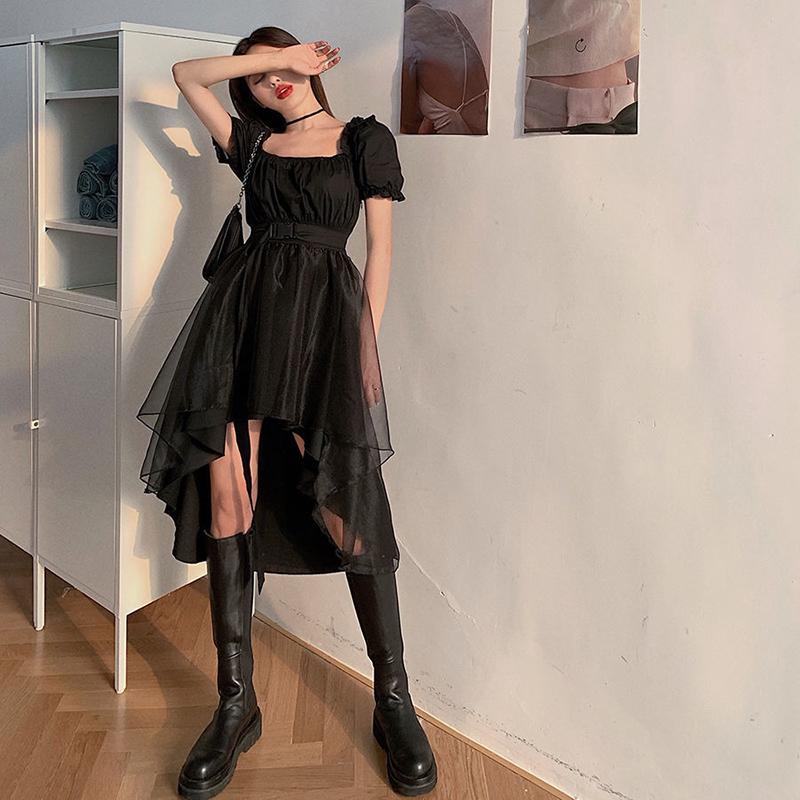 Chiffon Dress Women's Summer Dress Short Sleeve U-neck Puff Sleeve Daily Wear Office Dating Party