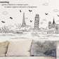 Simple Style Pen Painting Architectural Style Building Wall Stickers City Landscape Wallpaper