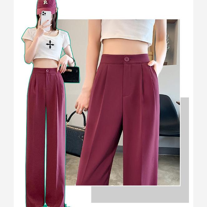 Women Wide Leg Pants Spring and Summer Loose Temperament Casual Women's Pants High Waist Hanging Feeling Suit Pants