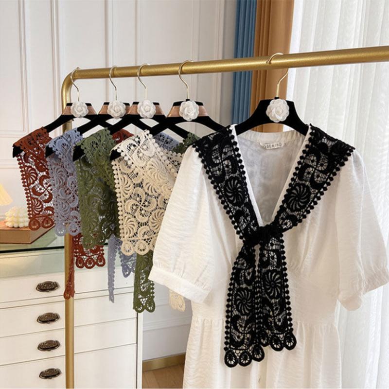 WTEMPO Summer Knitting Little Shawl Women's Thin Solid Color Knotted Lace Neckties Sun Protection Warm Shawl