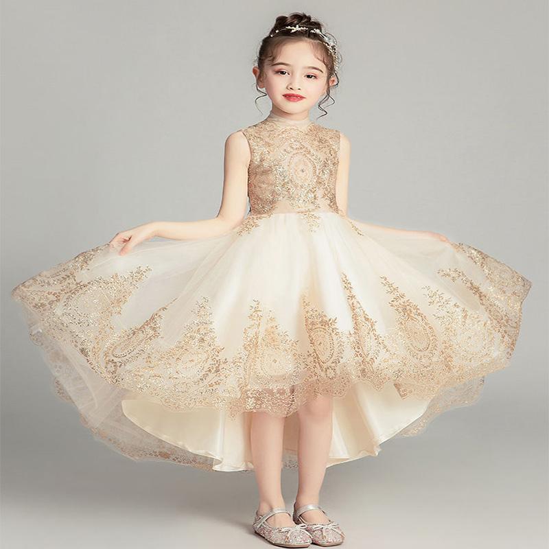 Children Dress Girls Princess Dress Little Girl Birthday Host Catwalk Piano Performance Evening Dress Summer