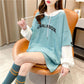 Mid-length Sweater Winter Fashion Letter Printing Solid Color Middle School Student Women's Jacket